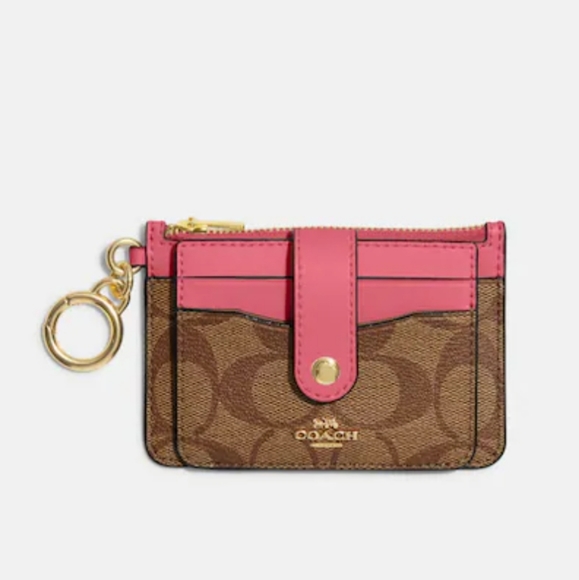 Coach Accessories Coach Attachment Card Case In Signature Canvas
